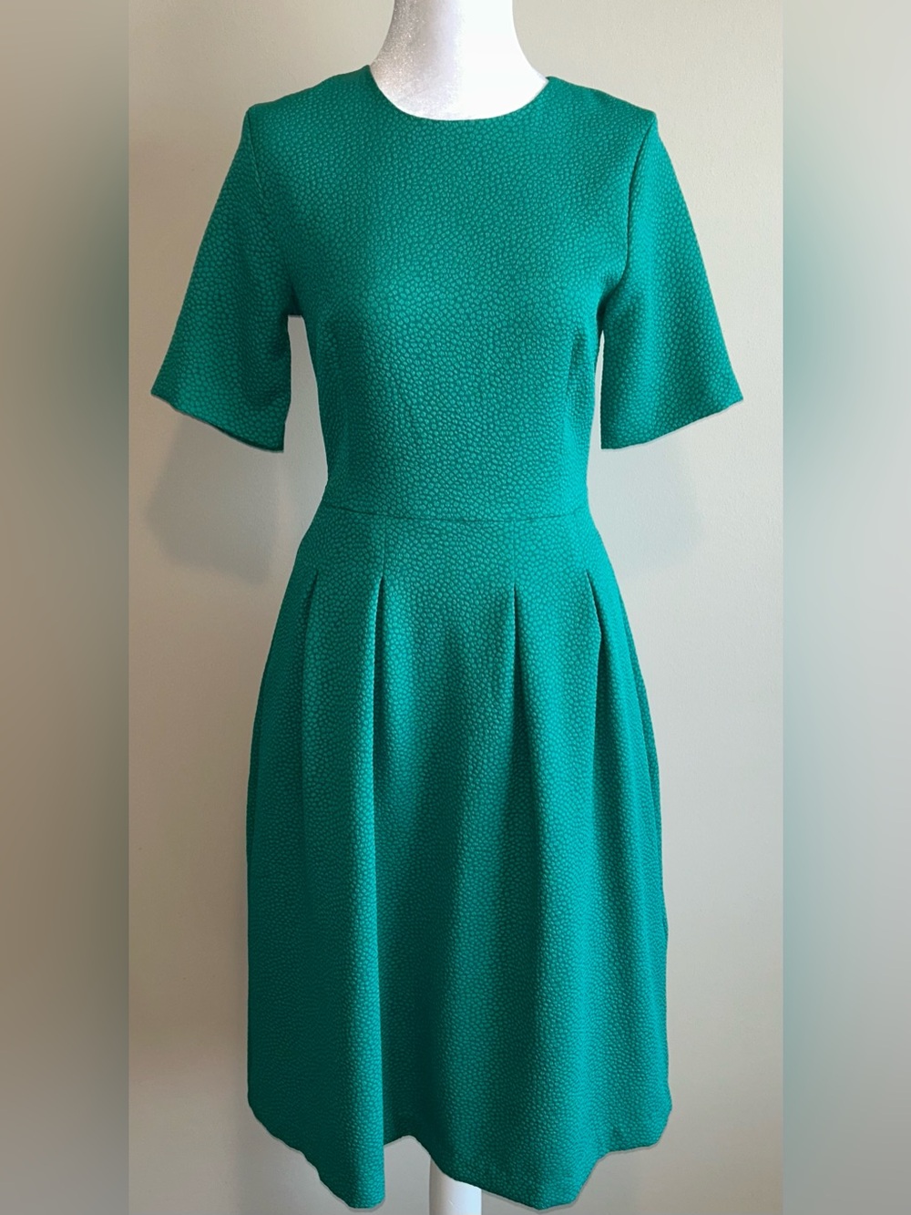 H&M Teal Green Textured Midi Dress